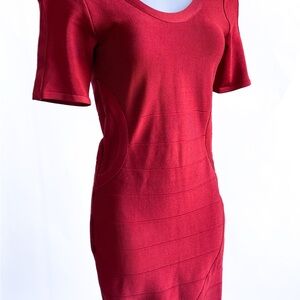 Elegant Red Bandage Dress